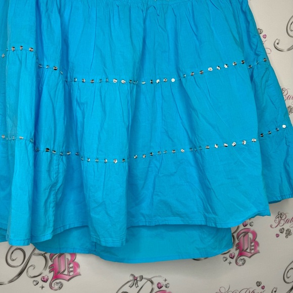 Peppermint bay skirt blue sequins floral embroidery ruffle, frilly bohemian - Picture 3 of 10